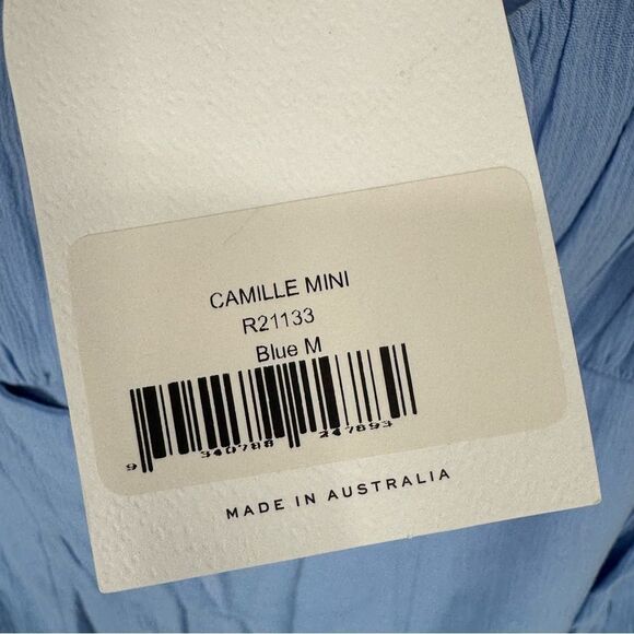 RUMER Camille Mini Dress Blue Medium NWT - Picture 7 of 10